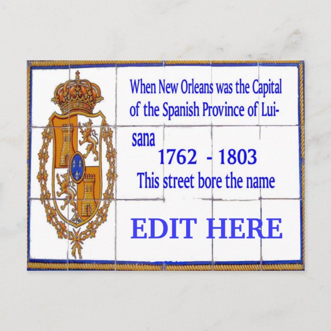 Add Name, New Orleans Spanish Tile Mural Card (Front)