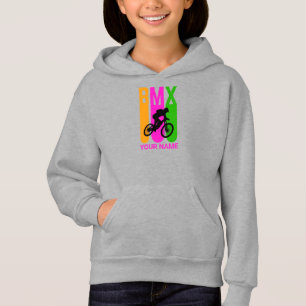 Add Name or Text BMX Bike Rider Orange Pink Green