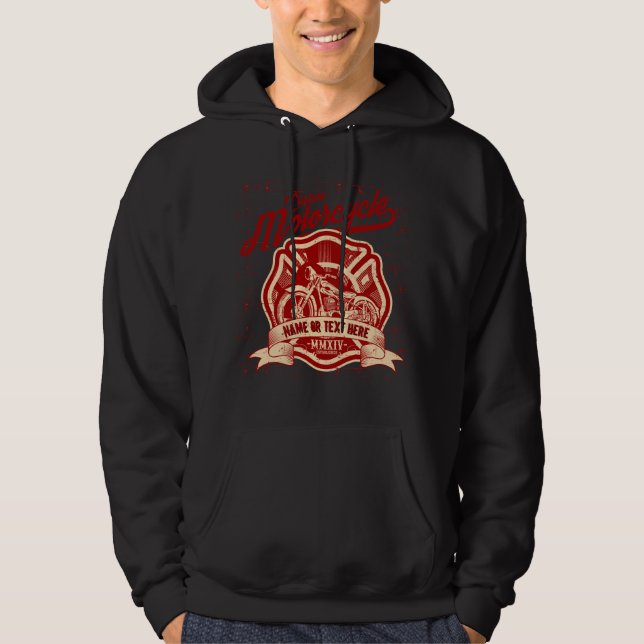 Add Name or Text Custom Motorcycle Grunge          Hoodie (Front)