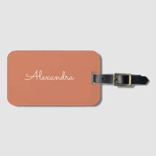 Add name Personalised black simple Terracotta Luggage Tag
