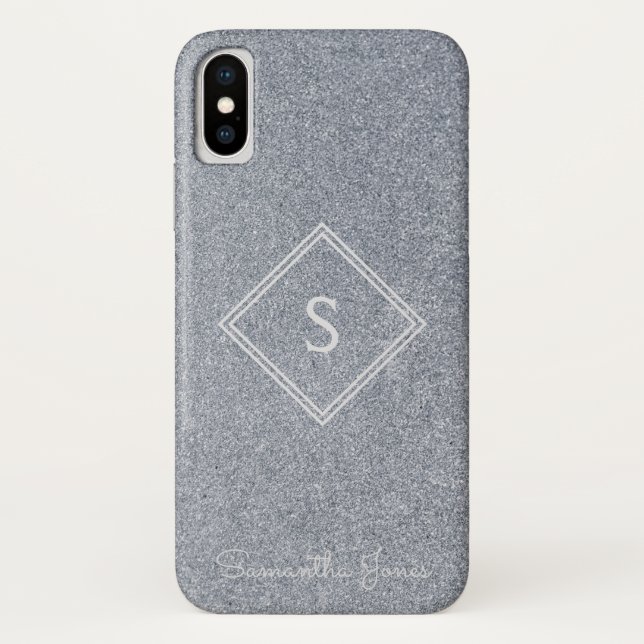 Add name Personalized Modern Elegant Glitter Case-Mate iPhone Case (Back)
