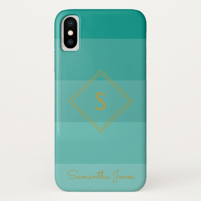Add name Personalized Modern Elegant Simple Gold Case-Mate iPhone Case (Back)