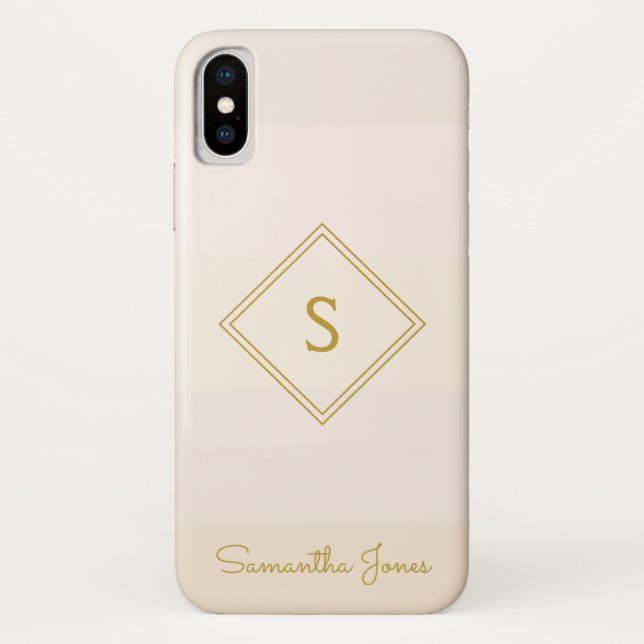 Add name Personalized Modern Elegant Simple Gold Case-Mate iPhone Case (Back)