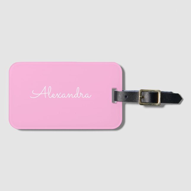 Add name Personalized Simple Modern Luggage Tag (Front Horizontal)