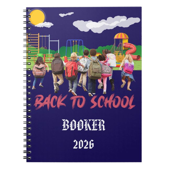 Add Name Photo Back-To-School Notebook (Front)