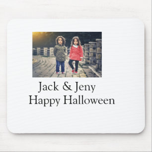 add name photo text Halloween kids girl boy Mouse Pad