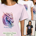 Add Name Phrase, Dragon Face Head T-Shirt<br><div class="desc">Add your Name or an inspirational phrase on this dragon design.  See my store for lots more great Dragon Gifts.</div>