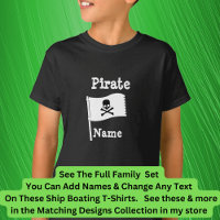 Add Name, Pirate Flag Boat Matching Family Set