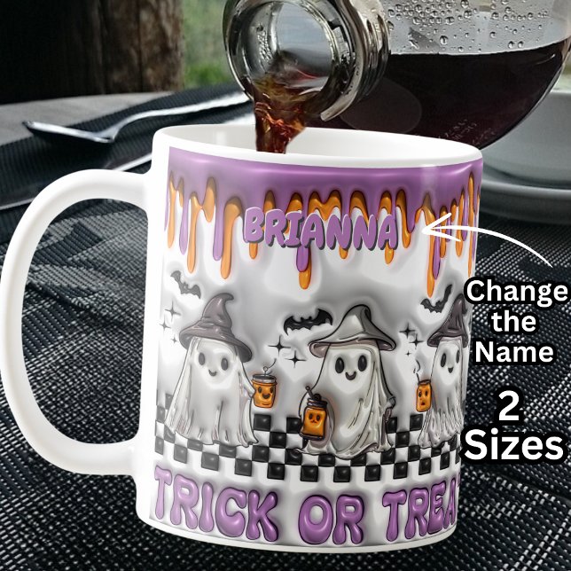 Add Name Purple 3D effect Halloween Ghosts         Coffee Mug (Creator Uploaded)