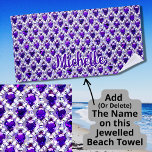 Add Name Purple Diamonds Square Cut   Beach Towel<br><div class="desc">Purple Diamonds Square Cut- see more great designs in my store.</div>