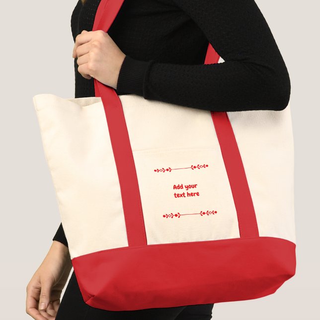 Add name red text tote bag (Creator Uploaded)