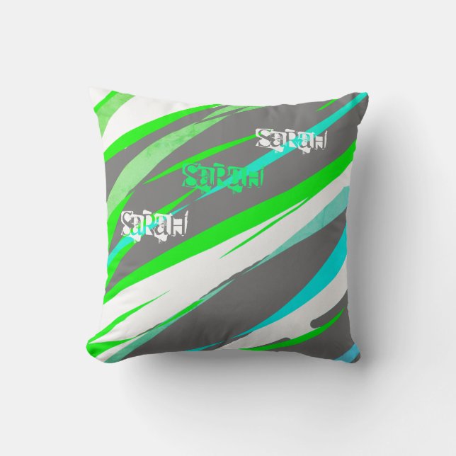 Add Name Sarah Pastel Colours Cushion Pillow (Front)