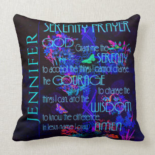 Add Name Serenity Prayer in Blue Cushion