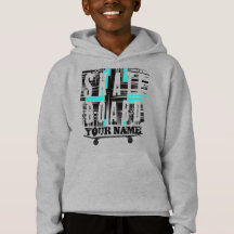 Add Name Skateboard Text Distressed Hoodie