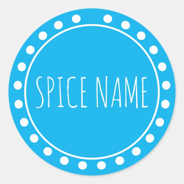 Add Name Spice Jar Label Teal (Front)