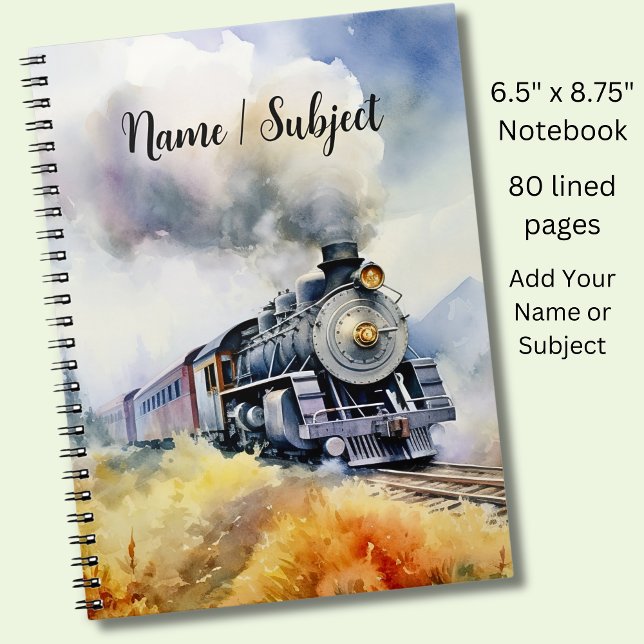 Add Name Subject - Steam Train Painting Notebook (Creator Uploaded)