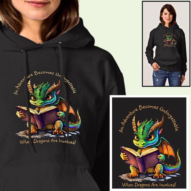 Add Name Text, Adventure Unforgettable, Dragons Hoodie (Creator Uploaded)