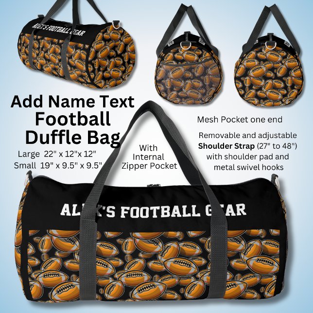Add Name Text, Alex's Football Gear  Duffle Bag (Creator Uploaded)