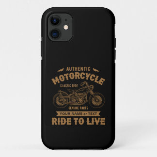 Add Name Text,  Authentic Motorcycle Classic Ride  Case-Mate iPhone Case
