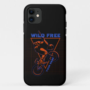 Add Name Text BMX Extreme Freestyle Red Geometric  Case-Mate iPhone Case