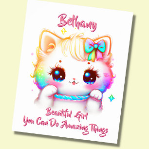 Add Name Text,  Colourful Kitten Nursery  Poster