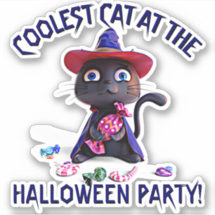 Add Name Text, Coolest Black Cat Party Candy 3D