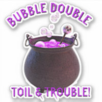 Add Name Text, Double Trouble Witch Cauldron  3D