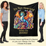 Add Name Text, Dragon Not Hoarding When It's Books Fleece Blanket<br><div class="desc">Add a Name or Change Any or ALL the Text - It's Not Hoarding When It's Books!   Aqua Blue Gold Dragon with Book Library Design - See lots more great Dragon Gifts in the Store!</div>