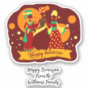 Add Name Text Greeting Happy Kwanzaa Kiss Cut