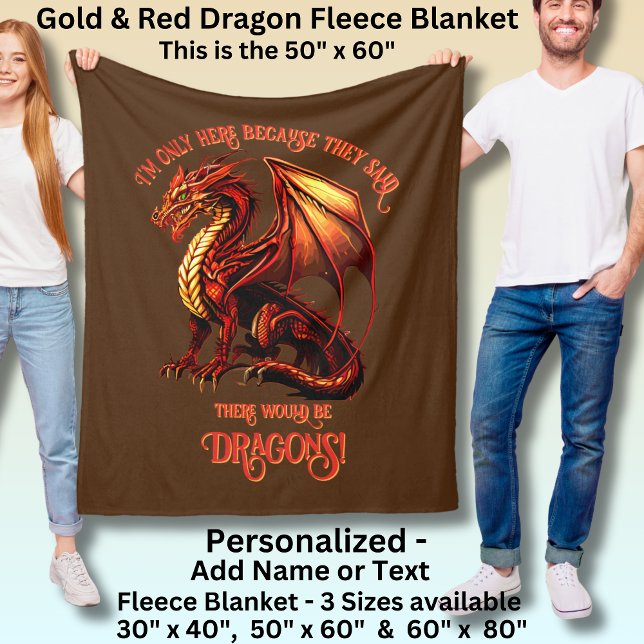 Add Name Text - Only Here Because Said Dragons!    Fleece Blanket (Creator Uploaded)