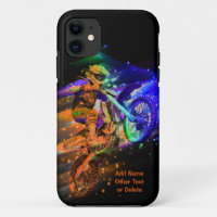 Add Name Text (or Delete) Motocross Bike Rider  