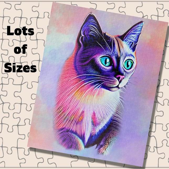 Add Name Text, Pastels Painted Siamese Cat         Jigsaw Puzzle (Creator Uploaded)