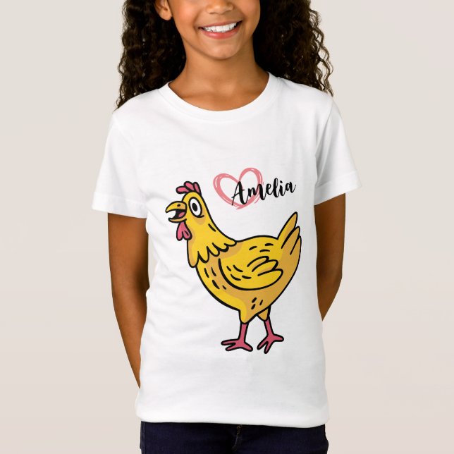 Add Name to chickens Birthday Gift, chikens Lovers T-Shirt (Front)