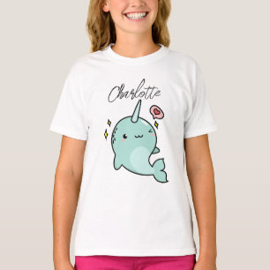 Add Name to Narwhal Birthday Party, Narwhal lover T-Shirt