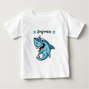 Add Name to Shark Birthday Gift - shark Lover Gift Baby T-Shirt
