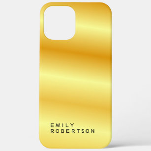 Add Name Trendy Modern Minimalist Gold Colour iPhone 12 Pro Max Case