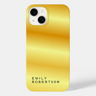 Add Name Trendy Modern Minimalist Gold Colour Case-Mate iPhone 14 Case