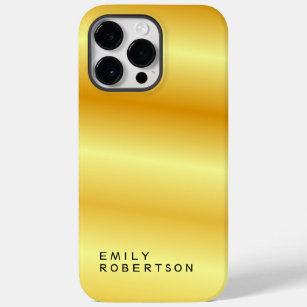 Add Name Trendy Modern Minimalist Gold Colour Case-Mate iPhone 14 Pro Max Case