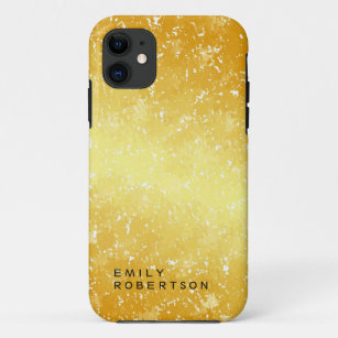 Add Name Trendy Modern Minimalist Gold Colour Case-Mate iPhone Case