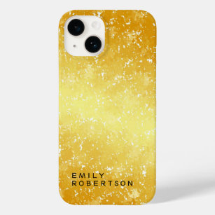 Add Name Trendy Modern Minimalist Gold Colour Case-Mate iPhone 14 Case