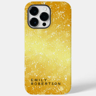 Add Name Trendy Modern Minimalist Gold Colour Case-Mate iPhone 14 Pro Max Case
