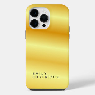 Add Name Trendy Modern Minimalist Gold Colour iPhone 14 Pro Max Case