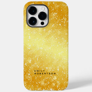 Add Name Trendy Modern Minimalist Gold Colour iPhone 14 Pro Max Case