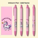 Add Name, Unicorn with a Star Wand on Pink Black Ink Pen<br><div class="desc">Add the Name,    Change to your own details. See my store for lots more great Pens</div>