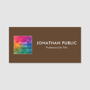 Add Name Upload Business Company Logo Here Brown Tag