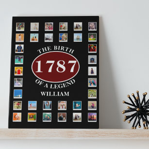 Add Name Year And Photos Birthday Canvas Print