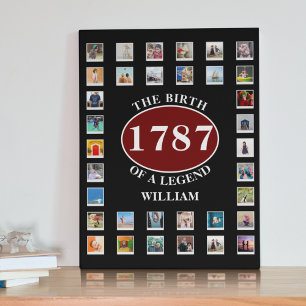 Add Name Year And Photos Birthday Canvas Print