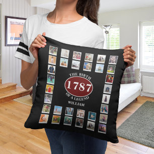 Add Name Year And Photos Birthday Cushion