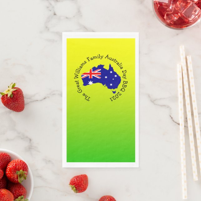 Add Name Year Australia Day BBQ Napkin (Insitu)