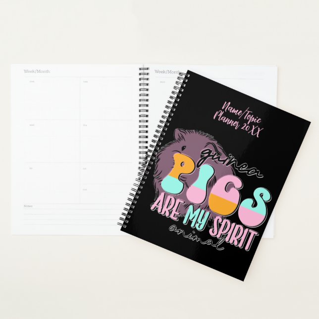 Add Name Year, Guinea Pigs Are My Spirit Animal Planner (Display)